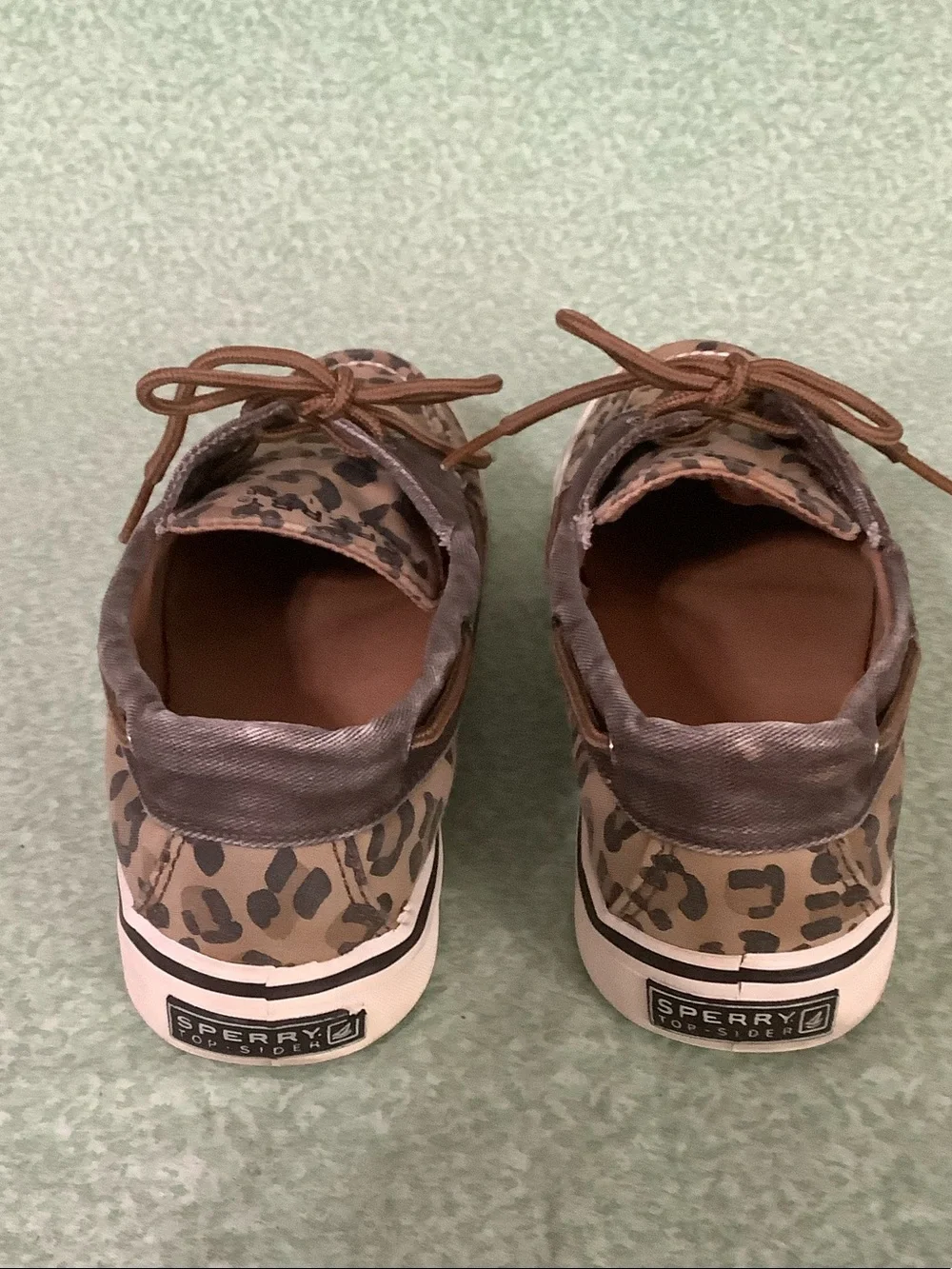 Sperry Women’s Distressed Leopard Print Boat Shoes - Brown/Tan Size 8